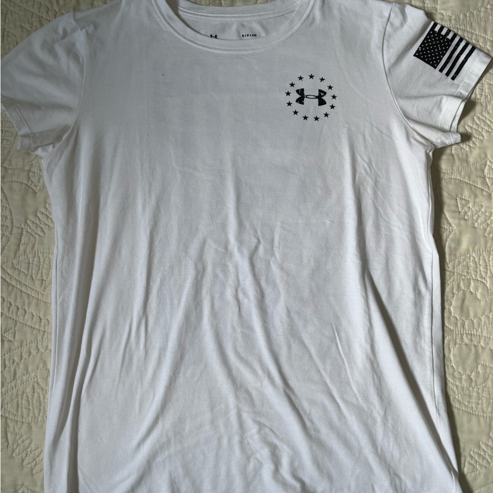 Under Armour White Fitted Short Sleeve T-Shirt